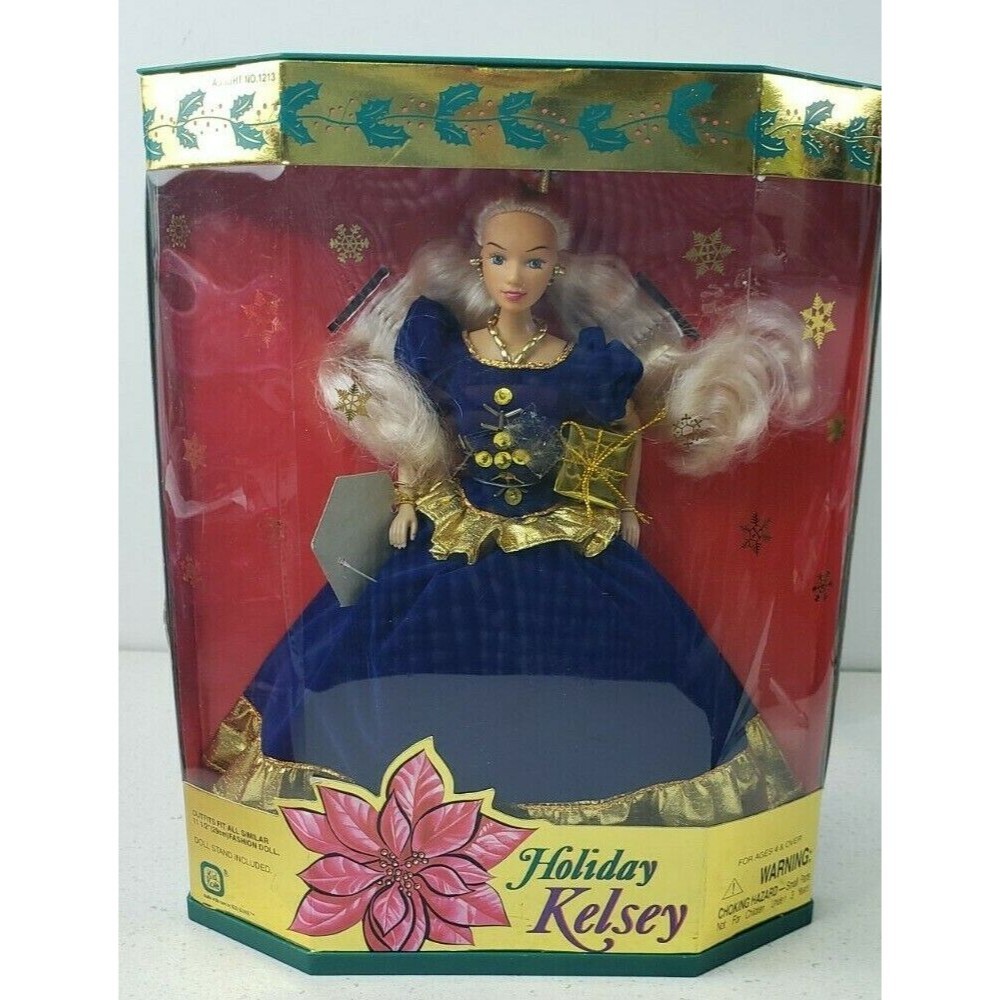 Barbie Holiday Kelsey Special Edition Doll 1996 Blonde Blue Gown Kid Kore NEW